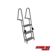 Extreme Max 3005.5284 Heavy-Duty Aluminum Pontoon & Dock Ladder with 15.75" Wide Fold-Up Steps - 3-Step, 300 lbs. Weight Capacity