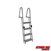 Extreme Max 3005.5287 Heavy-Duty Aluminum Pontoon & Dock Ladder with 15.75" Wide Fold-Up Steps - 4-Step, 300 lbs. Weight Capacity