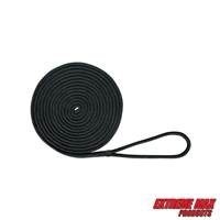 Extreme Max 3006.2126 BoatTector Double Braid Nylon Dock Line - 1/2" x 25', Black