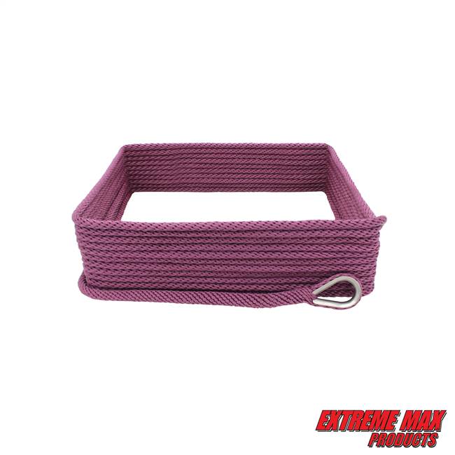 Extreme Max 3006.2666 BoatTector Solid Braid MFP Anchor Line with Thimble - 3/8" x 150', Burgundy