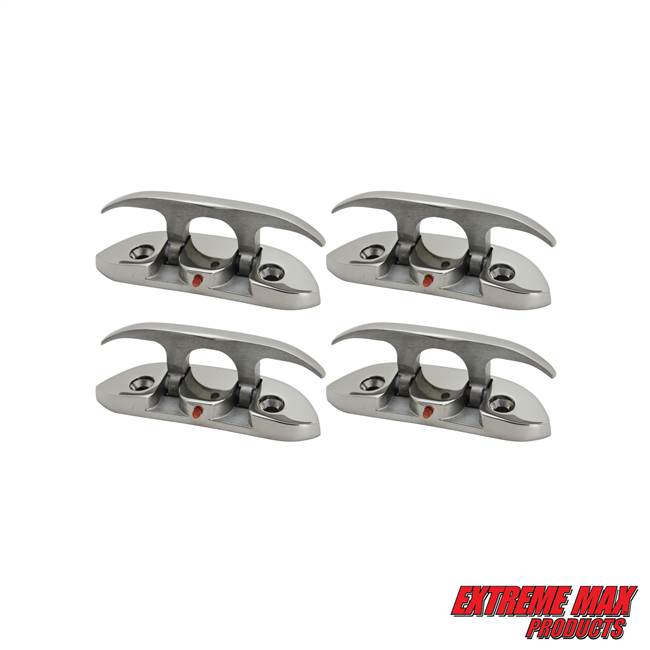 Extreme Max 3006.6631.4 Folding Stainless Steel Cleat ‰ÛÒ 4-1/2‰Û, Value 4-Pack