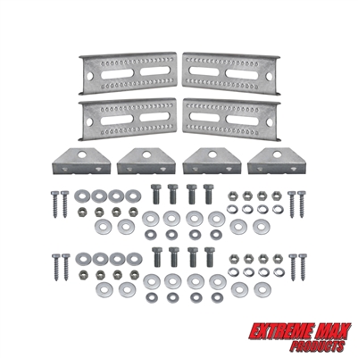 Extreme Max 3006.7005 8" Galvanized Swivel-Top Bunk Bracket with Hardware for 1.5" x 3" Trailer - 4-Pack