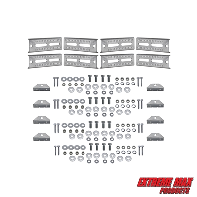 Extreme Max 3006.7008 8" Galvanized Swivel-Top Bunk Bracket with Hardware for 1.5" x 3" Trailer - 8-Pack