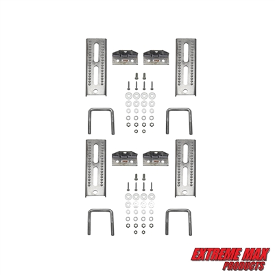 Extreme Max 3006.7015 8" Galvanized Swivel-Top Bunk Bracket with Hardware for 2" x 3" Trailer - 4-Pack