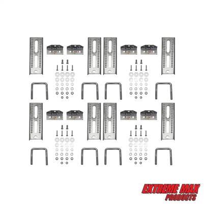 Extreme Max 3006.7018 8" Galvanized Swivel-Top Bunk Bracket with Hardware for 2" x 3" Trailer - 8-Pack