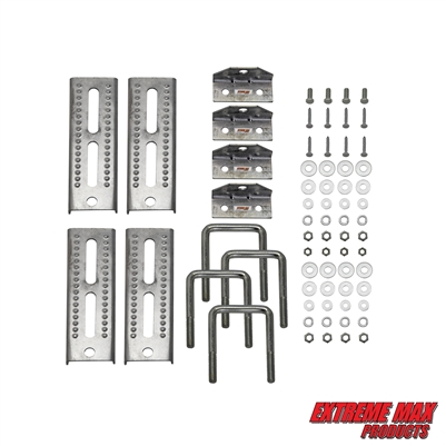 Extreme Max 3006.7024 8" Galvanized Swivel-Top Bunk Bracket with Hardware for 3" x 3" Trailer - 4-Pack