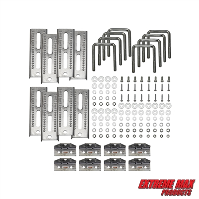 Extreme Max 3006.7027 8" Galvanized Swivel-Top Bunk Bracket with Hardware for 3" x 3" Trailer - 8-Pack