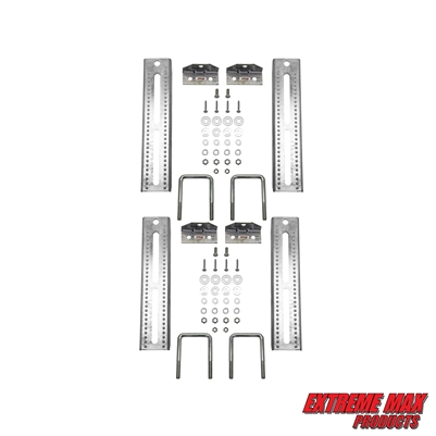Extreme Max 3006.7049 10" Galvanized Swivel-Top Bunk Bracket with Hardware for 3" x 3" Trailer - 4-Pack