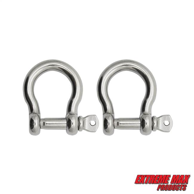 Extreme Max 3006.8309.2 BoatTector Stainless Steel Bow Shackle - 1", 2-Pack