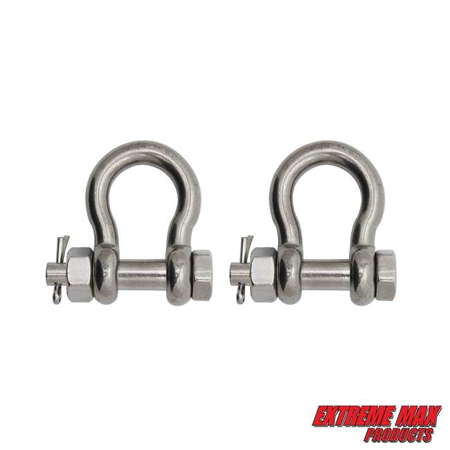 Extreme Max 3006.8381.2 BoatTector Stainless Steel Bolt-Type Anchor Shackle - 5/8", 2-Pack