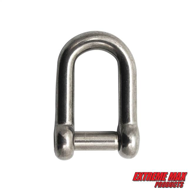 Extreme Max 3006.8399 BoatTector Stainless Steel D Shackle with No-Snag Pin - 3/8"