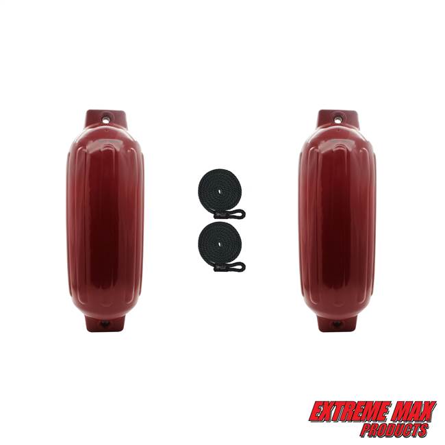 Extreme Max 3006.8564.2 BoatTector Inflatable Fender Value 2-Pack - 10" x 30", Cranberry