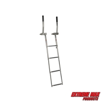 Extreme Max 3006.8809 Top-Mount Telescoping Pontoon, Dock, and Swim Raft Ladder with Hidden Handle and Rubber Grips - 4-Step