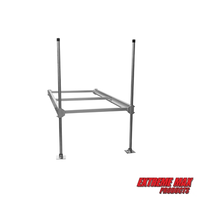 Extreme Max 3006.8864 Modular DIY Aluminum Dock Lightweight Frame with Galvanized Posts Create Your Own Configuration - 8' x 4'