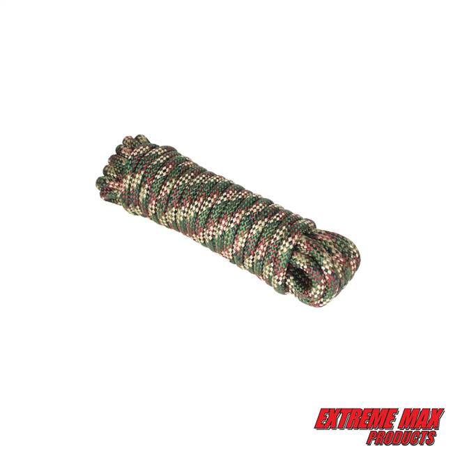 Extreme Max 3008.0382 16-Strand Diamond Braid Utility Rope - 3/8" x 25', Camo