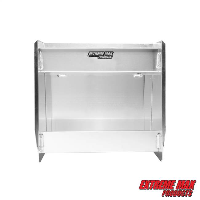 Extreme Max 5001.6205 Wall-Mount Aluminum 2-Shelf Open Storage Cabinet for Race Trailer, Garage, Shop, Enclosed Trailer, Toy Hauler - Silver